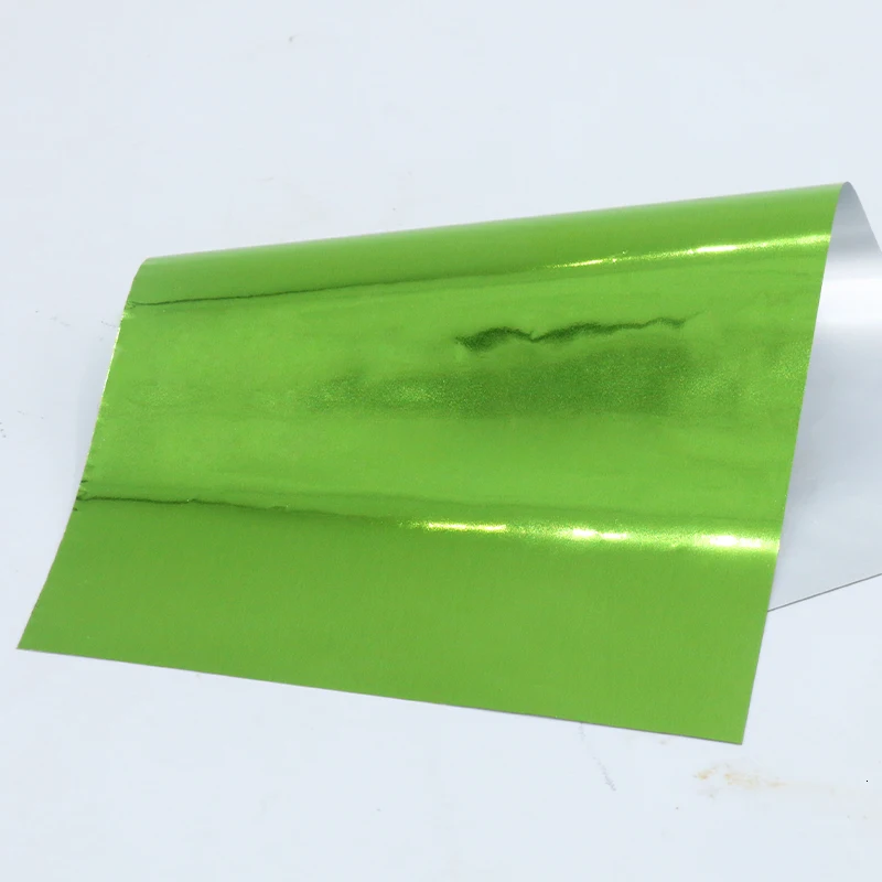 8x15 см тиснение фольги блестящая бумага алюминий ламинатор фольги DIY Искусство ремесло скрапбук упаковка для рождественских подарков карточная бумага - Цвет: Light Green