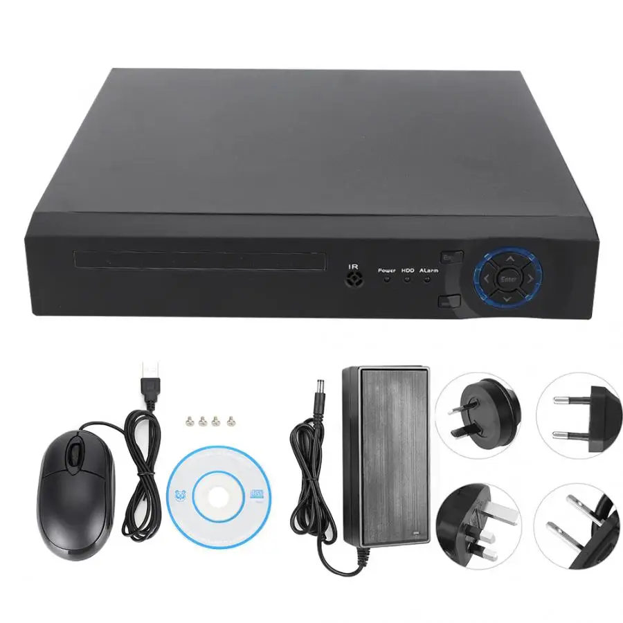 8 канальный 1080P HD POE NVR H.265 сетчатый жесткий диск видео рекордер для ONVIF 100 240