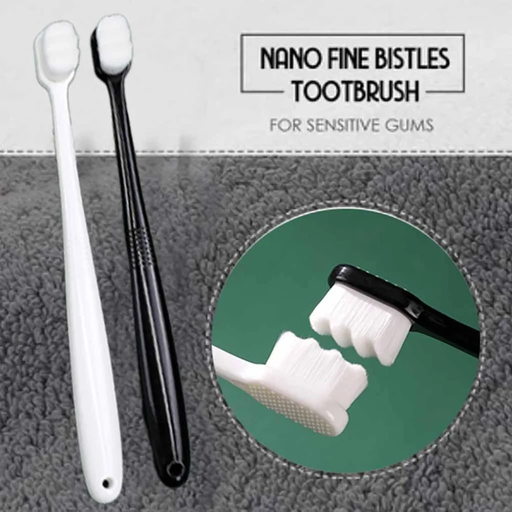 2pcs micro-nano toothbrush super soft toothbrush nano brush oral care couple travel daily ABS+ micro Nano soft brush 20N1