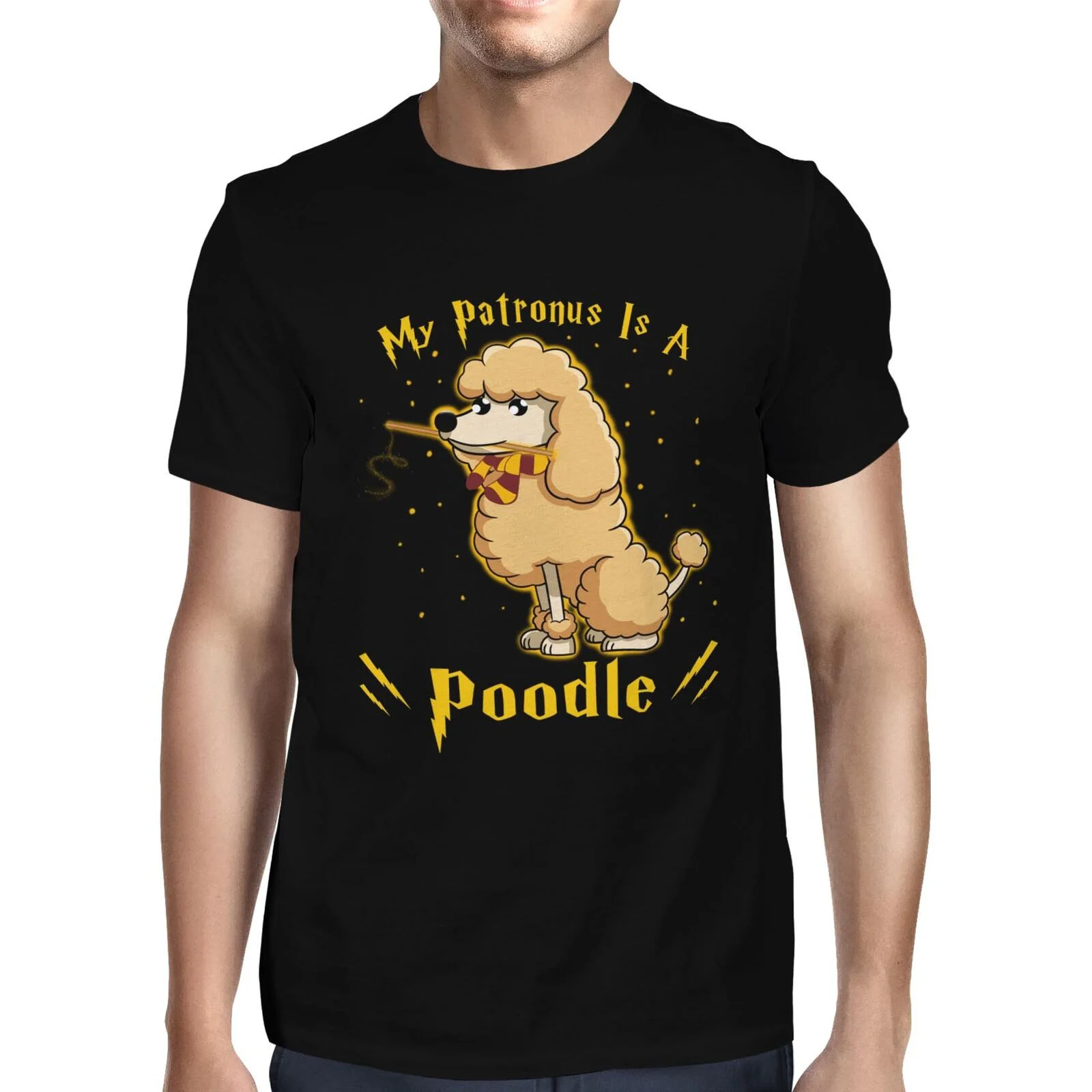 

Mens My Patronus Is A Poodle Dog T-Shirt Tee Shirt Basic Models Tops