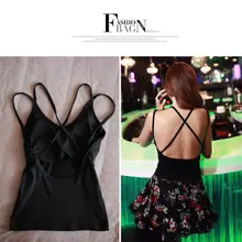 Sexy Low-cut Basic T-shirts Fashion Lady Tank Top Solid Comfortable Black White Sleeveless Camisole Tops Women's Vest