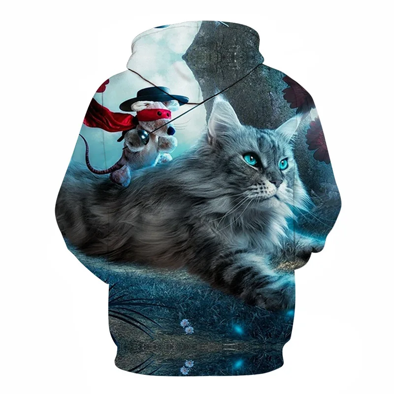 Новинка, милые 3D толстовки с котом, мужская толстовка с принтом, толстовка с капюшоном, спортивные костюмы, брендовый Забавный пуловер, Мужская весенняя куртка с медведем из мультфильма «зверотоп», Прямая поставка