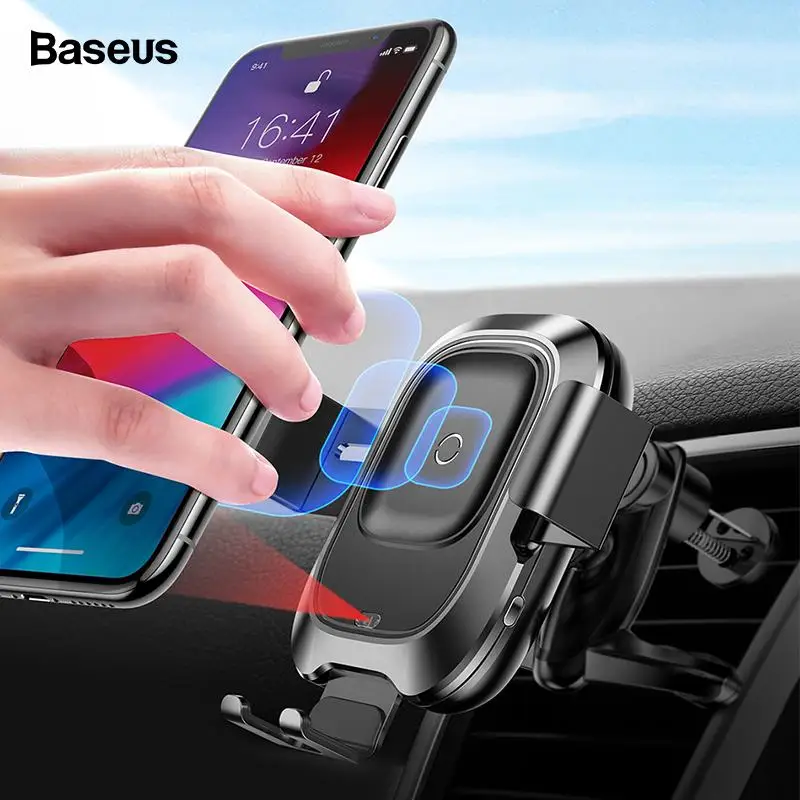 

Baseus Qi Car Wireless Charger For iPhone 11 Pro XS Max Samsung S10 Intelligent Infrared Fast Wirless Charging Car Phone Holder