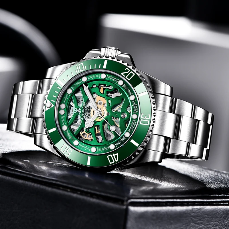 PAGANI DESIGN Top Brand Men Mechanical Watch Waterproof Stainless Steel Skeleton Automatic Watch Sapphire Glass Watch Men Reloj Hombre 10bar diver Self-winding male clock  (18)