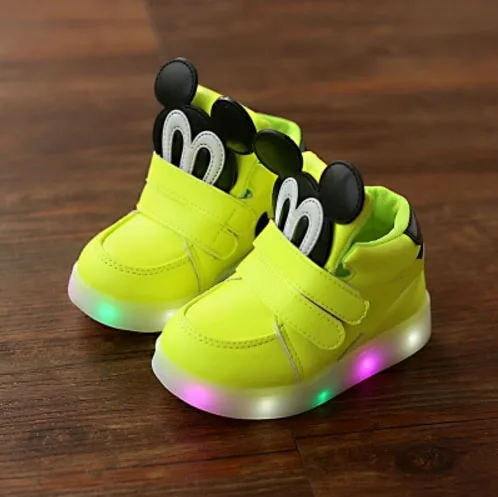  Luminous spring sneaker autumn child slight shoes high female child shoes baby first walker boy tra