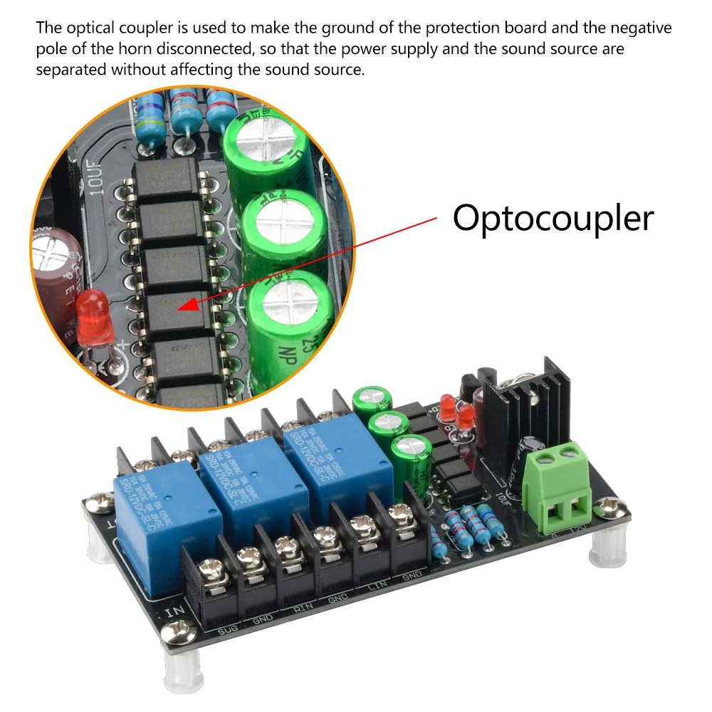 Class D 2.1 Digital Power Amplifier Speaker Protection Board Speaker Delay Three-channel Power Amplifier Audio DIY Parts