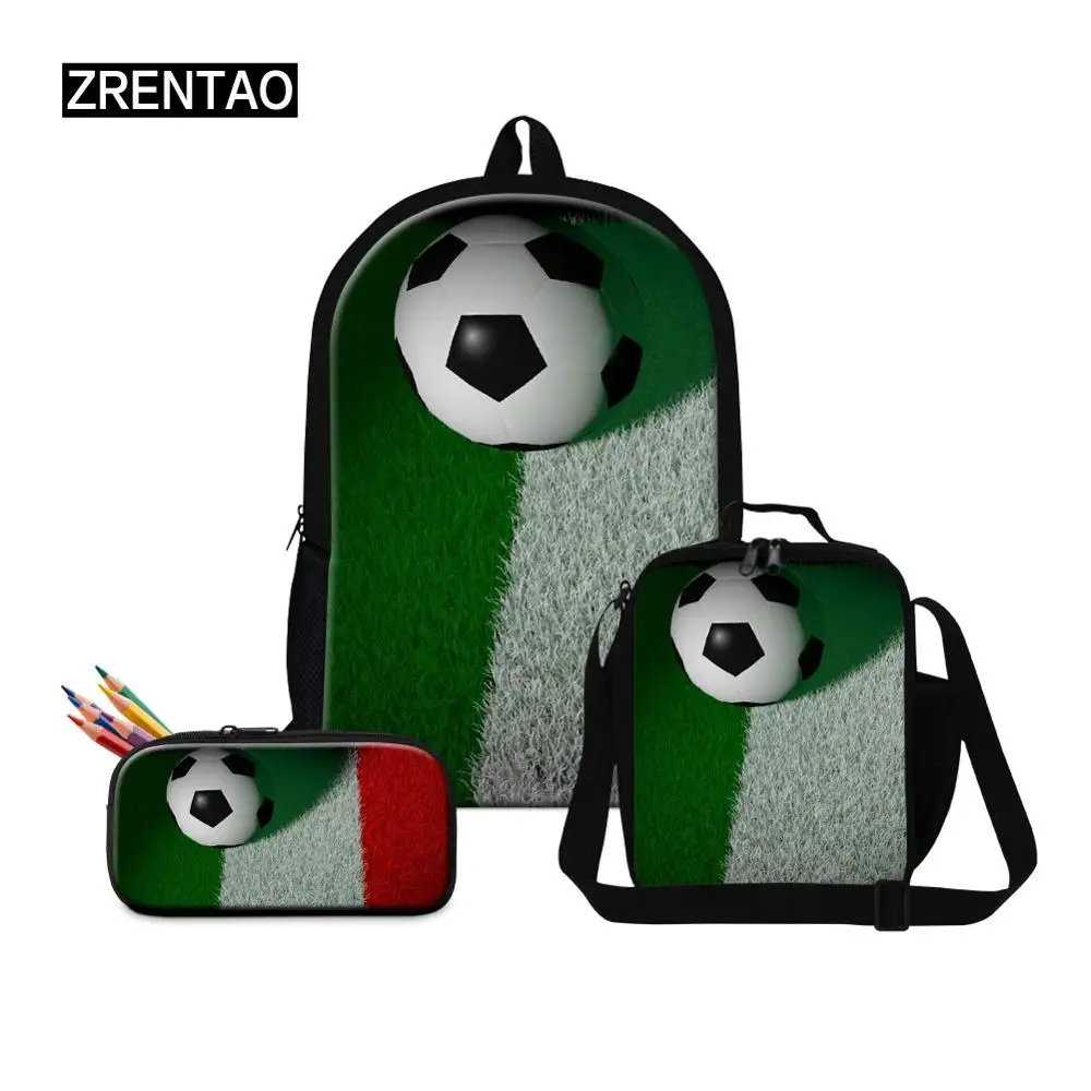 

Kids Large Capacity Over The Shoulder School Backpacks Sets FootballFlag Printing Female Male Bookbags 3D Printing Dropshipping