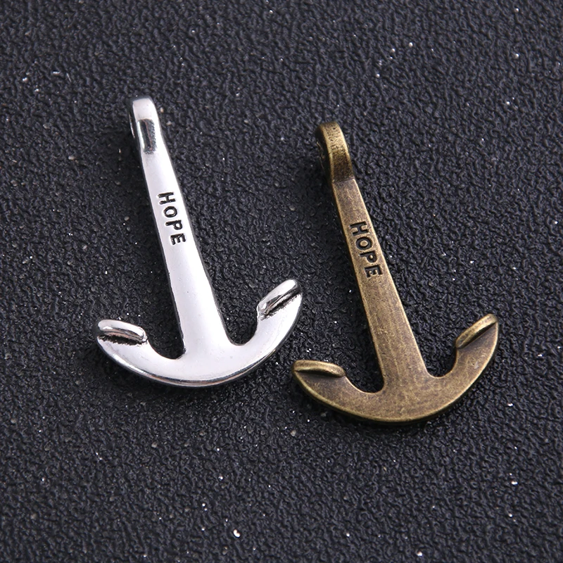 

4PCS 26*39mm Two Color Metal Zinc Alloy Letter "hope" Anchor Charms Fit Jewelry Pendant Charms Makings