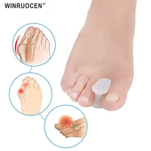 1 пара силиконовых гелевых разделителей пальцев ног для коррекции вальгусной деформации большого пальца, Накладка для защиты кости, ортопедические вставки