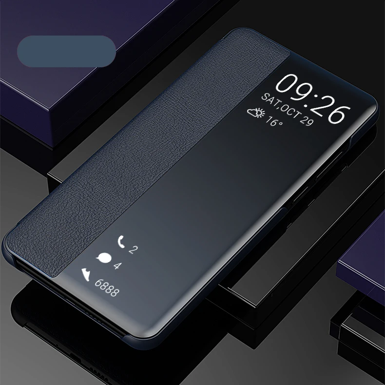 Прозрачный зеркальный флип-чехол для samsung s8 s9 s10 plus lite Note 8 9 10 plus, Роскошный чехол из искусственной кожи, умный чехол, чехол для телефона