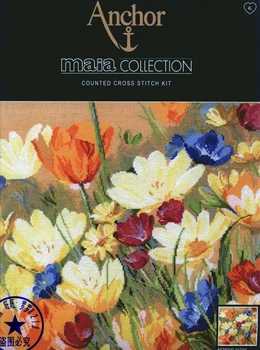 

11/14/16/18/22/25/28 color aida choose classical lovely counted cross stitch kit colorful flower flowers