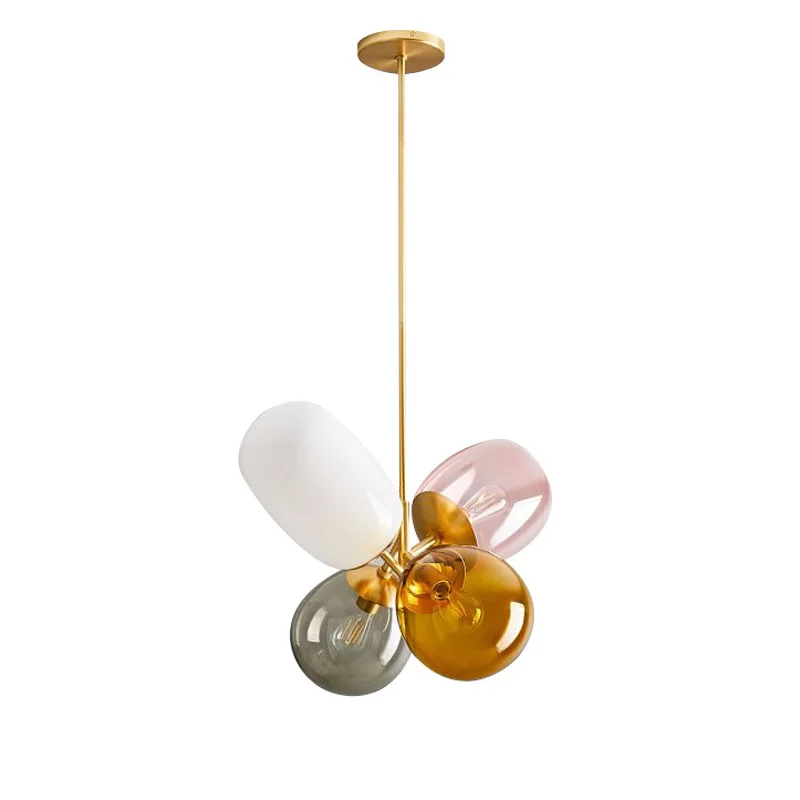 

Modern Glass Pendant Light E27 E26 Glass Nordic Glass Ball Hanging Indoor Colorful Glass Bubble Pendant Lamp for Kid Restaurant
