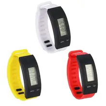 Светодиодный шагомер часы студенческие унисекс электронные часы спортивные простые гибкие прочные валютные силиконовые наручные часы