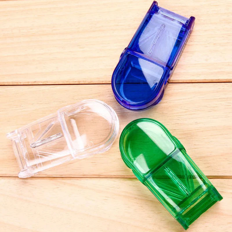Medicine Pill Holder Tablet Cutter Splitter Pill Case 3 Colors 1 Pcs Mini Useful Portable Storage Box 30FP17