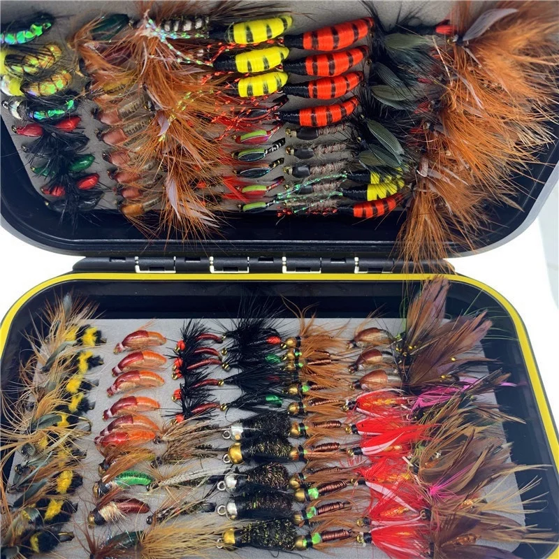 40/62/91/131Pcs/Box Trout Nymph Fly Fishing Lure Dry/Wet Flies