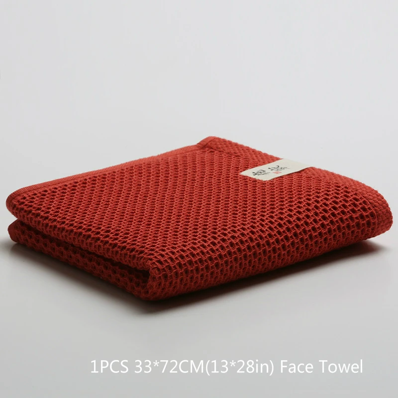 33 -72CM-Red Мягкие полотенца для лица, хлопковое Большое пляжное полотенце для взрослых, набор полотенец для ванной/волос, полотенца для лица в азиатском стиле Дзен 33*72 см 70*140 - Цвет: 33 -72CM-Red