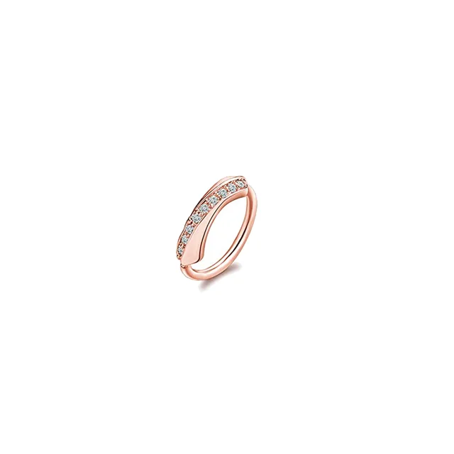 Nose Piercing Hoop Ring Hinged Segment Zircon Septum Piercing Opal Ear Cartilage Tragus Helix Lip Nariz Pircing Cuff Goth Hoop style3-rosegold