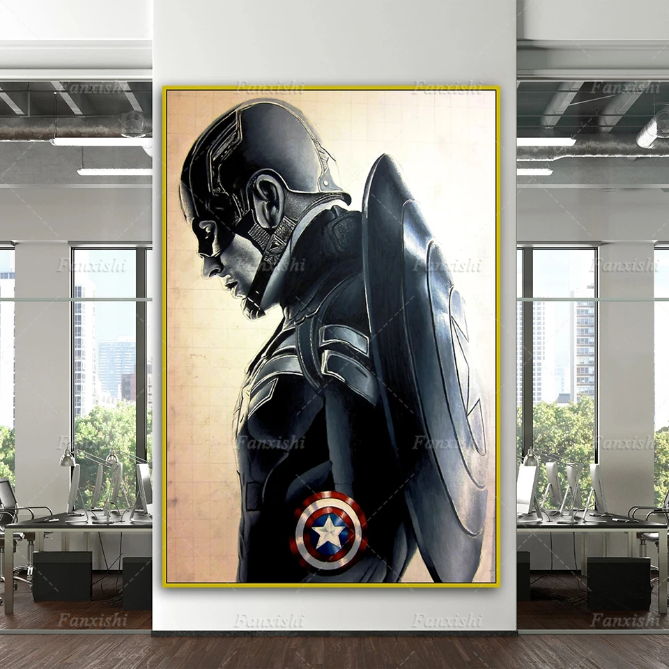 Постер супергероев Капитана Америка зимний солдат картина Марвел декор для