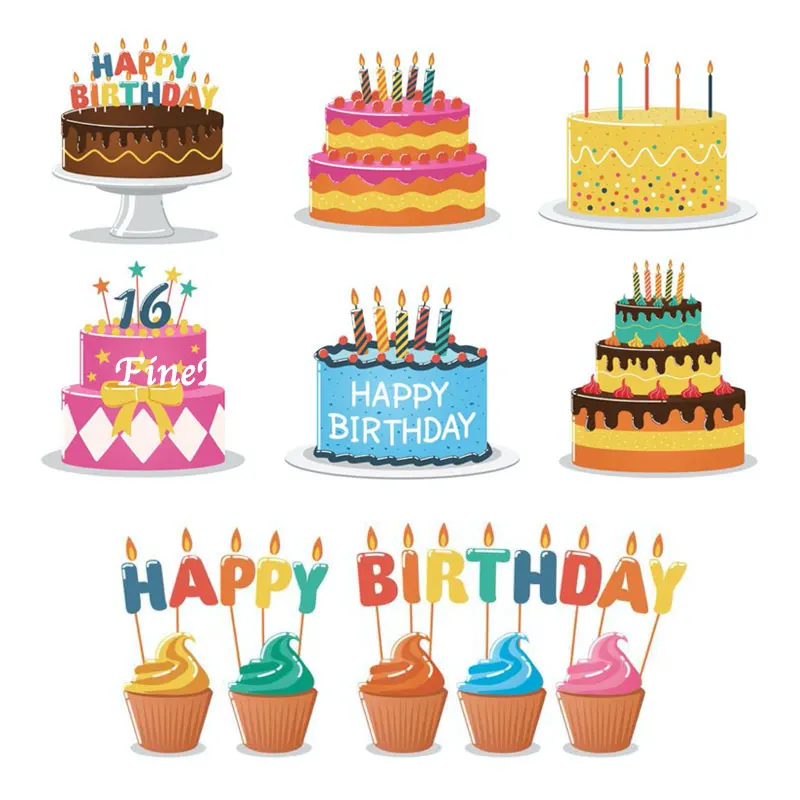 

6 Designs Birthday Cakes Metal Die Cuts For Birthday Card Making Scrapbooking Stencil For DIY Paper Photo Card Embossing Mold