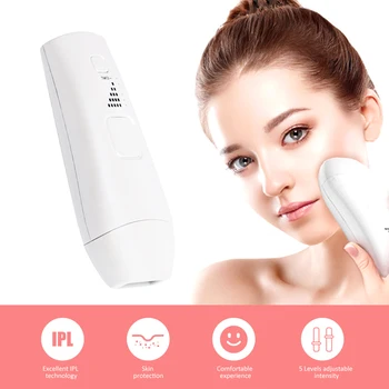 

IPL Hair Removal Instrument Shaving Tool Epilator 5 Levels Adjustable Brightness Changeable White for Bikini Underarms
