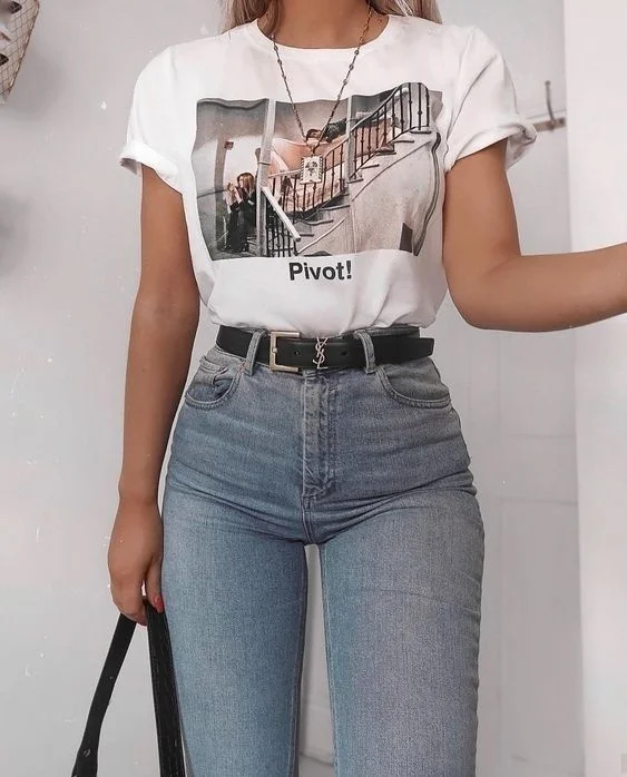 

kuakuayu HJN 1pcs Friends Tv Show Unisex Pivot Funny Quotes T-Shirt Hipsters Cute Printed Tee