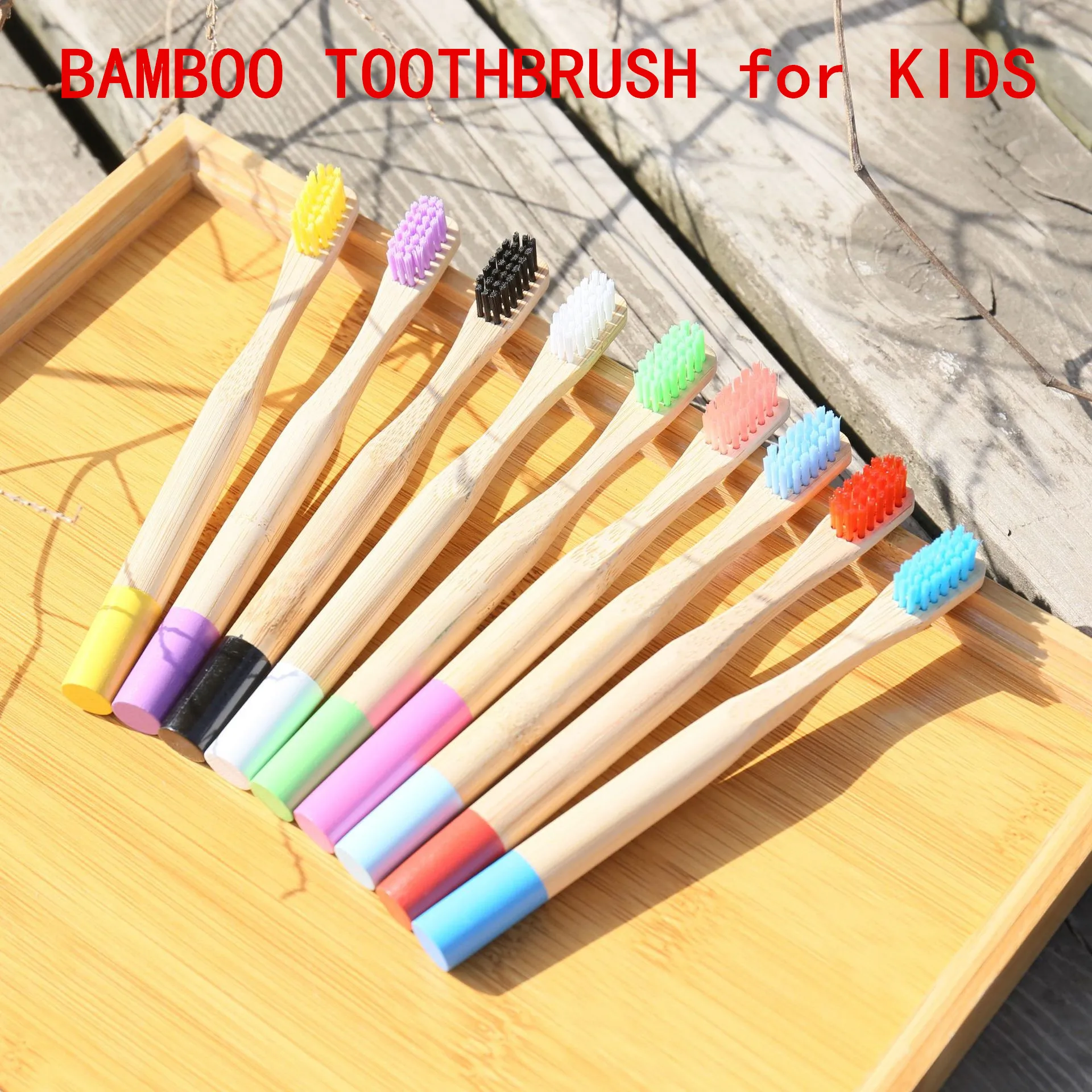 20pc Kids Bamboo Toothbrushes Soft Bristles Eco Natural Biodegradable