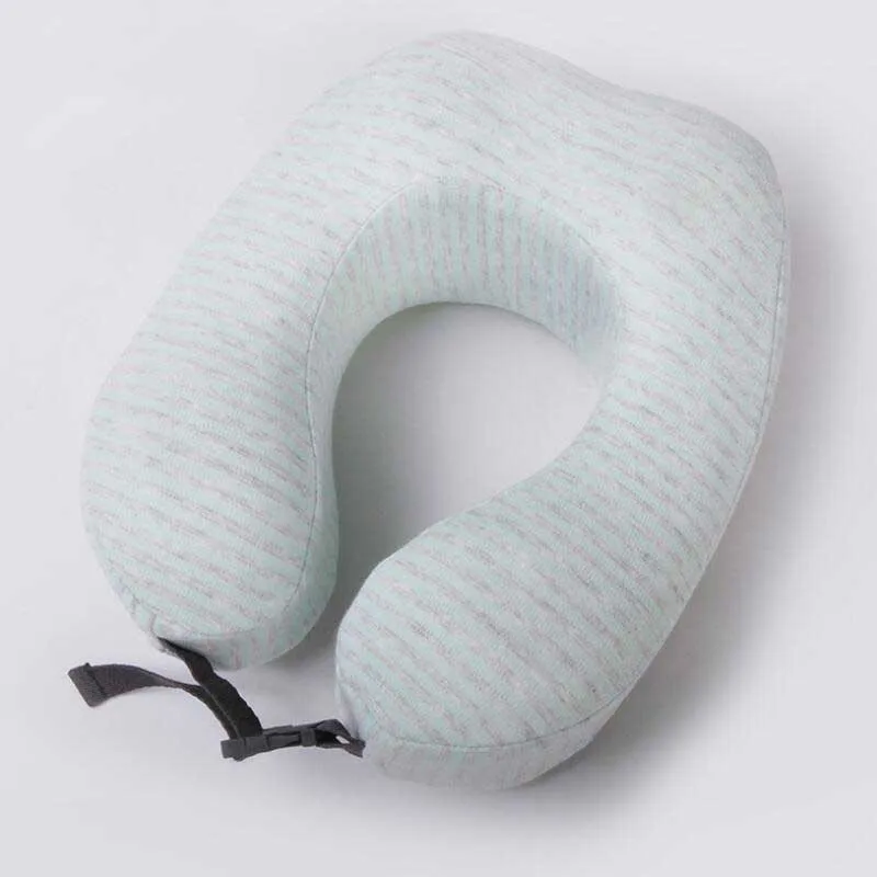 U-образная подушка для путешествий для спящего автомобиля, надувные подушки с эффектом памяти, поддержка шеи, подголовник, мягкая подушка - Цвет: Blue Grey  C