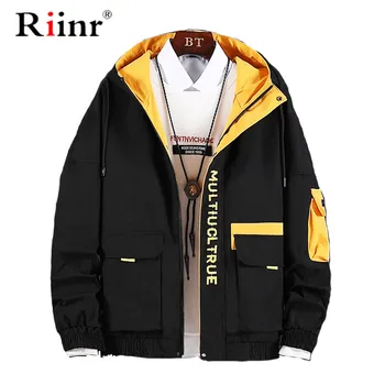 

Riinr Flying Jacket Men Autumn Casual New Coat Jackets Man Hip Hop Oversized Mens Print Track Jacket Streetwear Man Outerwear