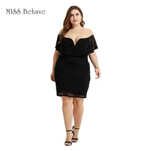 Европейское и американское платье большого размера летнее Новое Стильное кружевное короткое платье с открытыми плечами сексуальное платье-футляр