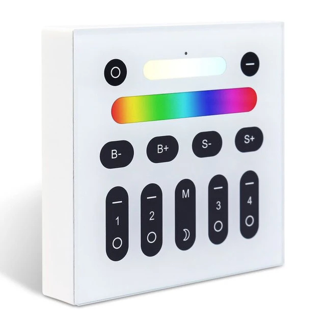 Zigbee 3.0 Smart Pro WWCW Controller Warm White Cold White Light Work with RF Remote, for LED Strip 4-Zone Wall Switch