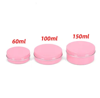 

60g silver pink Matte Black aluminum jars Steel Round Tin Cans 2oz Screw Top Lid Storage Beard Lip Balm Oil Cream Empty Can
