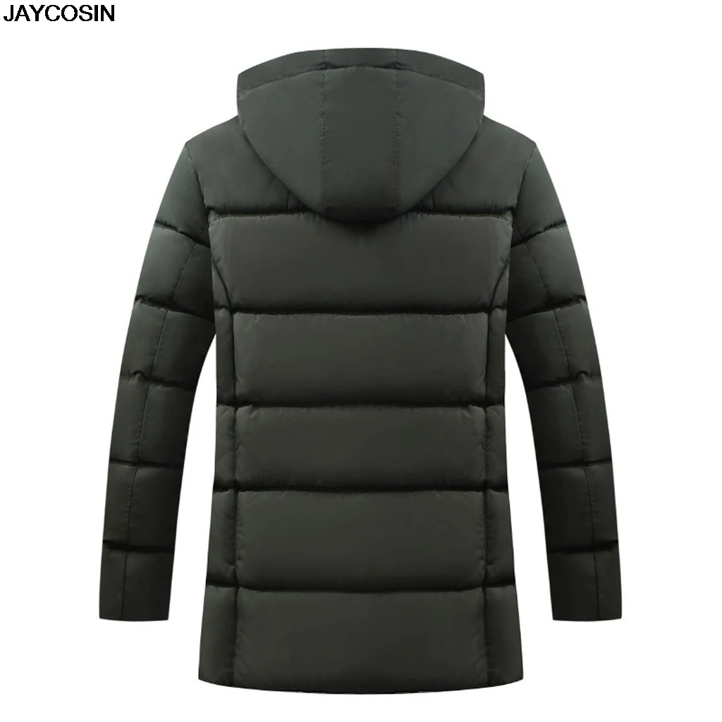 KLV parkas Winter Jacket Men Hooded Thick Warm Down Parka Coat Casual Slim Down Mens Overcoat Many Pockets High Quality hot 9107