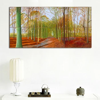 

David Hockney Rural Landscape Oil Painting on Canvas Posters and Prints Cuadros Wall Art Pictures For Living Room Frameless