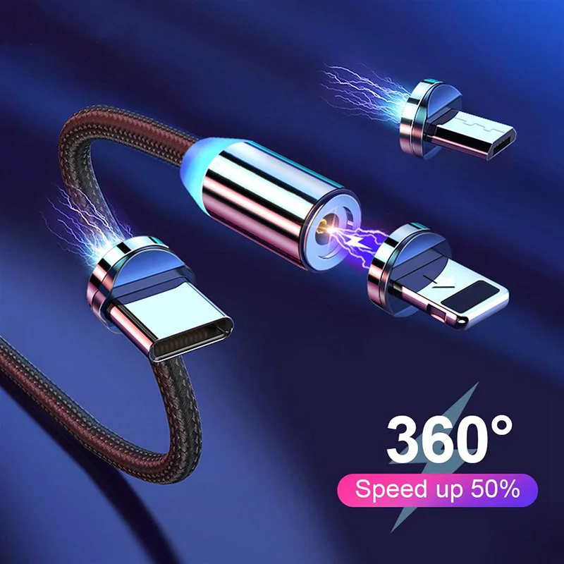 Магнитный Кабель с разъемом Micro USB Type-C кабель для передачи данных iPhone Samsung Android