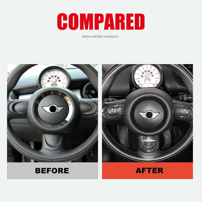 Countryman para Mini Cobertura do Volante de Fibra R60 R61 Clubman Cooper Carbono Decoração Interior Adesivos R55 R56 R57 R58 R59 10 adesivos automotivos internos