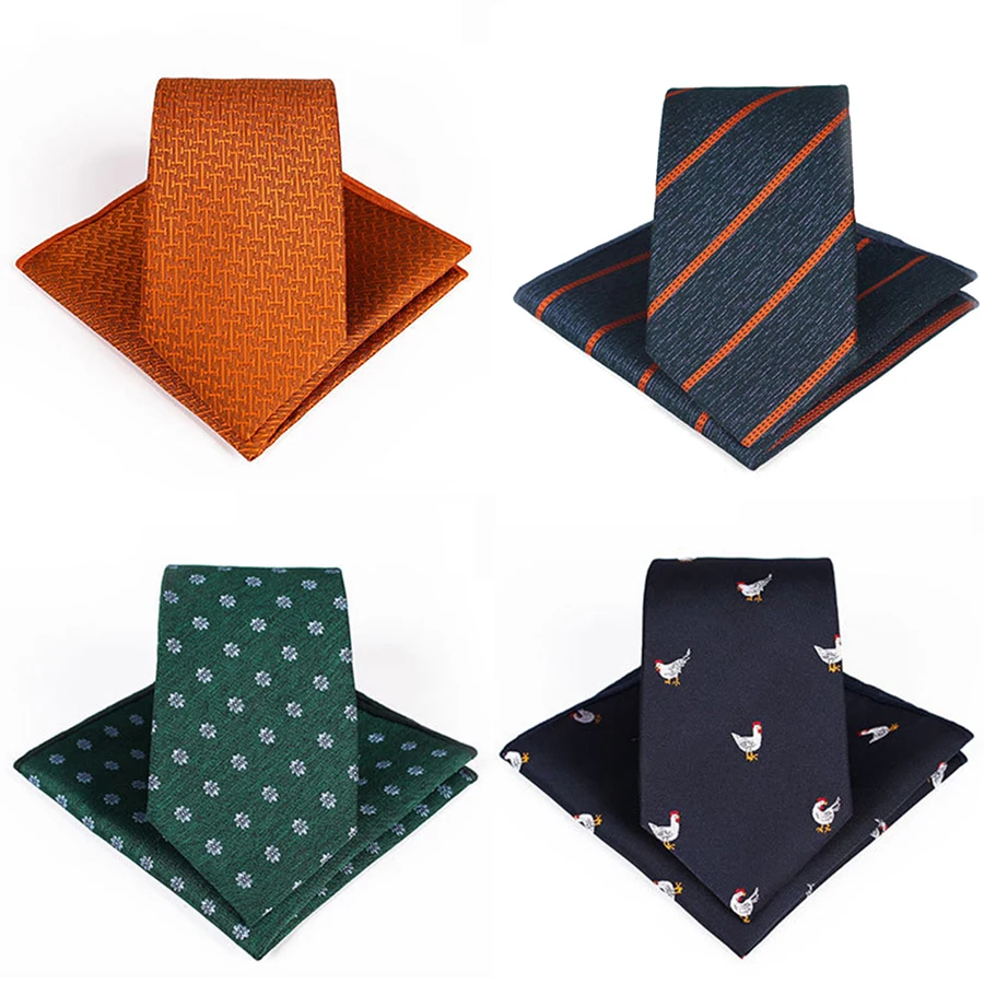 Новая мода 7 см Карманный квадратный и галстук набор зеленый красный полосатый животное цветочный тонкий носовой галстук для мужчин бизнес свадьба обтягивающие Галстуки