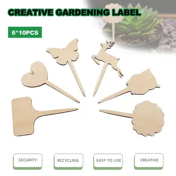 

Gardening Label Plant Label Wooden Love Heart, Deer, Butterfly Various Shapes Inserted Into the Ground Flower Label Insert Card