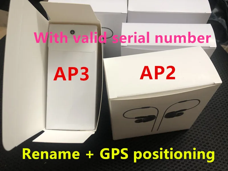 Mais novo 2nd geração de carregamento sem fio com sensor inteligente renomear bluetooth fone de ouvido gps posicionamento renomear fones h1 chip