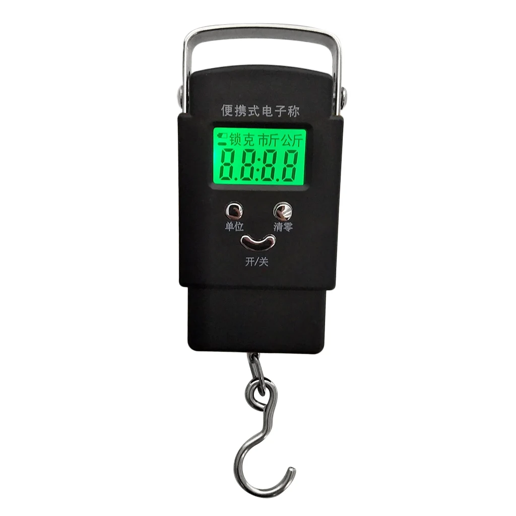 Portable LCD Electronic Balance Digital Fish Hanging Hook Scale with Blue Green White Backlit Fishing Accessories
