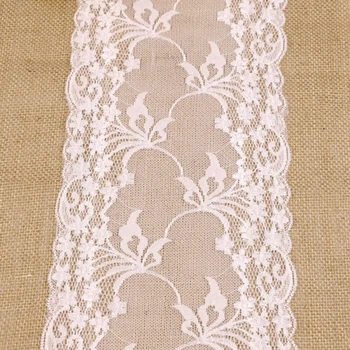 

Rustic Burlap Hessian Lace Floral Table Runner Wedding Party Home Decor Vintage Or Shabby Chic Wedding Theme
