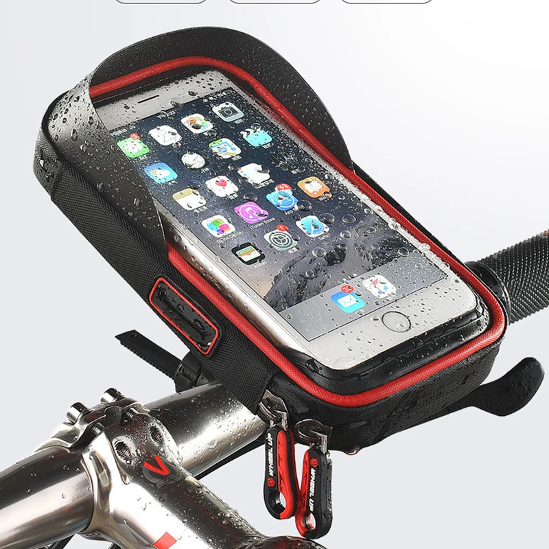 

Waterproof Cycling Bicycle Bike Head Tube Handlebar Cell Mobile Phone Bag Case Holder Screen Phone Mount Bags Case For 6.0in