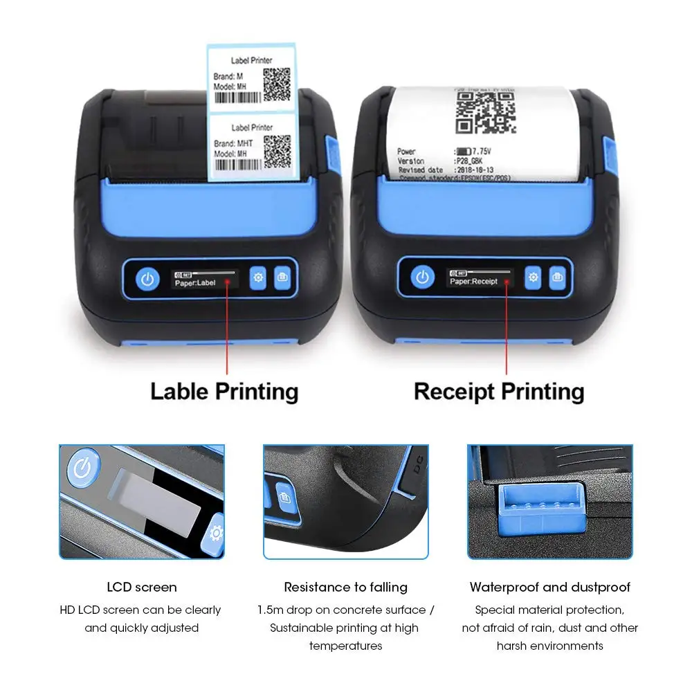 80mm portable mini thermal printer
