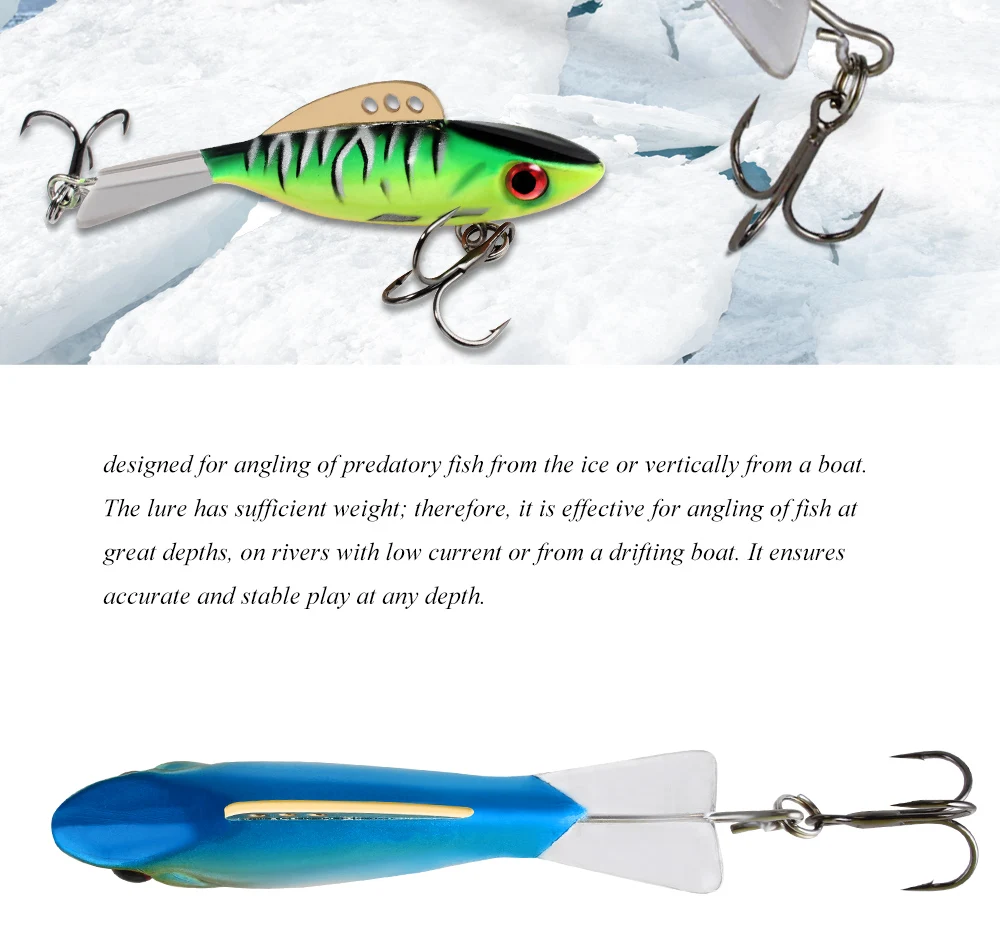 FTK Winter Eis Fischerei Locken 38cm-65cm 4/8/10/12g 3D Augen bunte AD-Sharp Köder Harter Köder Balancer für Angeln Köder – Detail 2