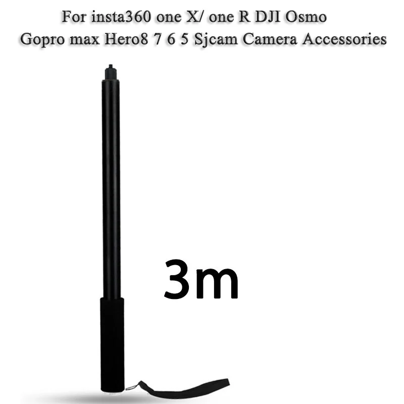 Монопод 3 м из алюминиевого сплава селфи-Палка для Insta360 One X2/ONE R /DJI OSMO Action/Pocket/Gopro Hero9