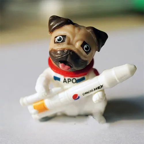 1/12 Scale Dollhouse Accessories Simulation Cute Animal Rocket Pug Miniature Model Courtyard Decoration for Dolls | Игрушки и хобби