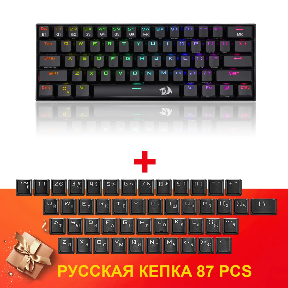 Redragon Draconic K530 RGB Surpport Bluetooth 5.0 wireless USB Dual mode Mechanical Gaming Keyboard 61 Keys Compute keyboard desktop Keyboards