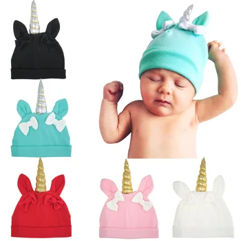 

2019 New Baby Winter Hats Baby Girls Cotton Unicorn Knitted Beanies Baby Winter Cap Cute Warm Knit Hat Newborn Baby Hat Props