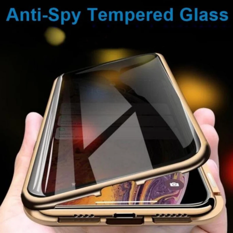 

Magnetic Anti-PeepingPhone Case iPhone xs max Mobile Shell Creative iPhone 6S / 7 / 8plus Metal Frame Cover Dropshipping
