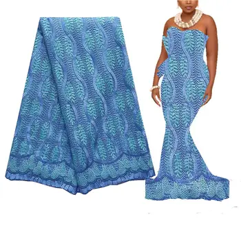 

2020 Sky Blue African Lace Fabrics Embroidered Net French Lace Fabric 2019 High Quality Lace Sewing Fabric for Wedding Dresses