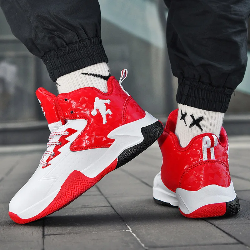 Basketball Shoes Boys Girs Kids Children 2021 Autumn Fashion Casual Sports Cushioning Non-Slip Rubber Leather Sneakers Boots